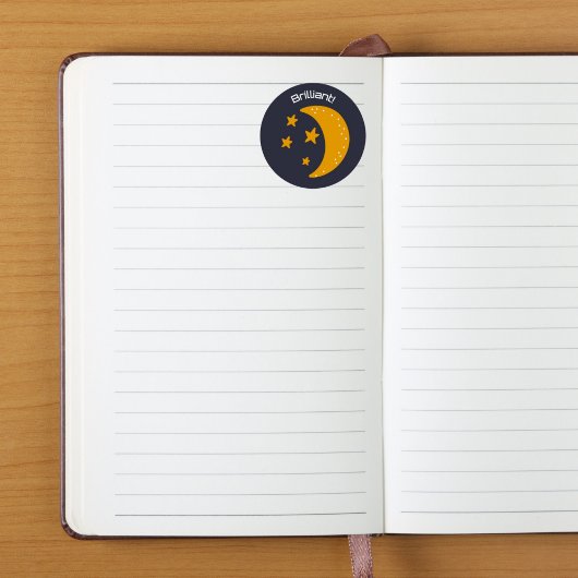 ブリリアントスターズアンドムーン宇宙シール ラウンドシール