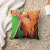 ブリリアントトロピカルヘリコニア花模様 クッション (ブランケット)