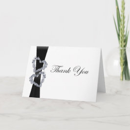 ブリリアントハーツ：ブラックリボンアンドダイヤモンドハーツ サンキューカード