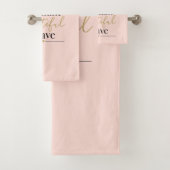 ブリリアントパーソナライズされたビューティフルブレイブ赤面ピンク バスタオルセット (インサイチュ)