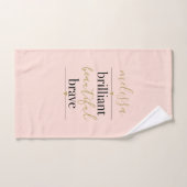 ブリリアントパーソナライズされたビューティフルブレイブ赤面ピンク バスタオルセット (ハンドタオル)
