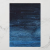 ブリリアントブルーと金ゴールドバー（ユダヤ教の）バル・ミツバー 箔招待状 (裏面)