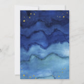 ブリリアントブルーアンド金ゴールドフェイクバルミツワー 招待状 (裏面)