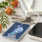 ブリリアントブルージェイ キーホルダー (正面右)