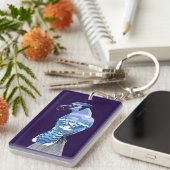 ブリリアントブルージェイ キーホルダー (正面右)