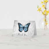 ブリリアントブルーバタフライサンキューカード カード (黄色い花)