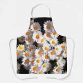 ブリリアントホワイトデイジーオンブラックフローラ エプロン (正面)