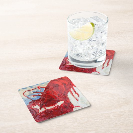 ブリリアントメインロブスター スクエアペーパーコースター (インサイチュ)