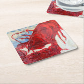 ブリリアントメインロブスター スクエアペーパーコースター (アングル)