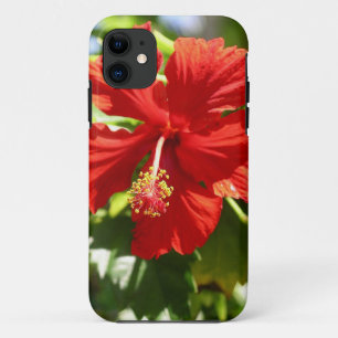 ブリリアントレッドハワイアンハイビスカスフラワー iPhone 11 ケース