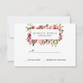 ブリリアント開花結婚フレームの応答RSVP 出欠カード