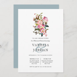 ブリリアント開花結婚ブーケのリハーサルディナー 招待状