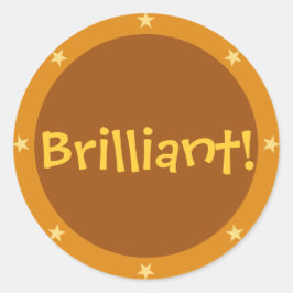 ブリリアント – 先生ステッカーシリーズ（茶色） ラウンドシール