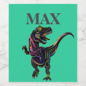 ブリリカッコいいア素晴らしント完カラフル全恐竜 ワインラベル (シングルラベル)