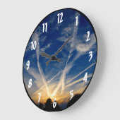 ブリリーカラフル秋ファーム夕べスカイズ ラージ壁時計 (傾斜)