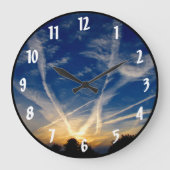 ブリリーカラフル秋ファーム夕べスカイズ ラージ壁時計 (正面)