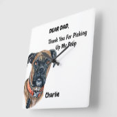 ブリンおもしろいドルボクサードッグパパ水彩イヌアート  スクエア壁時計 (傾斜)