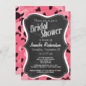 ブリンクピンクカモ; カモフラージュ; レトロチョークボード 招待状 (正面/裏面)