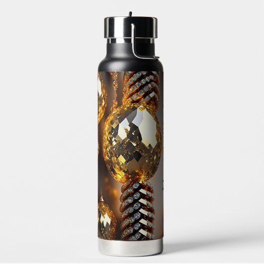 ブリンク!美しいカオスジュエリーの金ゴールド ウォーターボトル (左面)