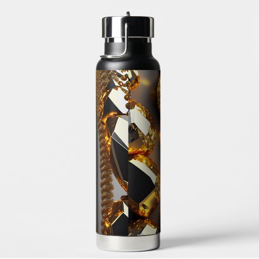 ブリンク!美しいカオスジュエリーの金ゴールド ウォーターボトル (右面)
