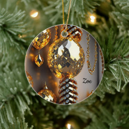 ブリンク！美しいカオスジュエリーの金ゴールド セラミックオーナメント