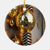 ブリンク!美しいカオスジュエリーの金ゴールド セラミックオーナメント (裏面)