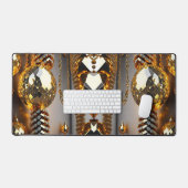 ブリンク！美しいカオスジュエリーの金ゴールド デスクマット (キーボード&マウス)