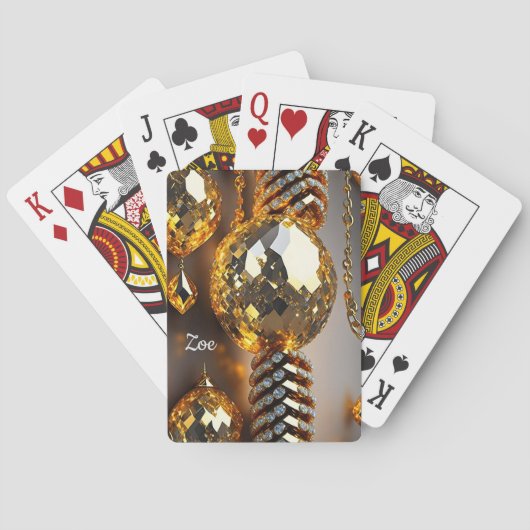 ブリンク!美しいカオスジュエリーの金ゴールド トランプ (裏面)