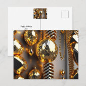 ブリンク！美しいカオスジュエリーの金ゴールド ポストカード (正面/裏面)