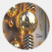 ブリンク！美しいカオスジュエリーの金ゴールド ラウンドシール (正面)