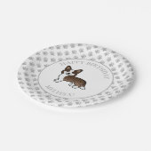 ブリンドルカーディガンウェルシュコーギードッグバースデーパーティー ペーパープレート (アングル)