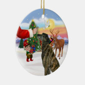 ブリンドルグレイハウンドのための治療 セラミックオーナメント (右)