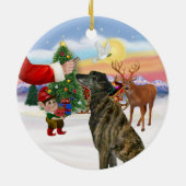 ブリンドルグレイハウンドのための治療 セラミックオーナメント (裏面)