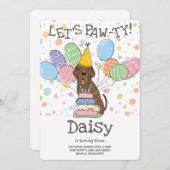 ブリンドルナポリタンマスティフドッグ誕生日 招待状 (正面/裏面)