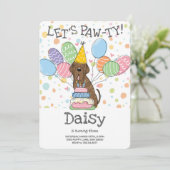 ブリンドルナポリタンマスティフドッグ誕生日 招待状 (スタンド正面)