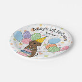 ブリンドルナポリタン犬の誕生日パーティー ペーパープレート (アングル)