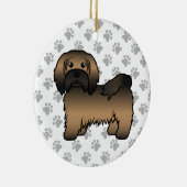 ブリンドルハバナかわいい漫画の犬のイラストレーション セラミックオーナメント (右)