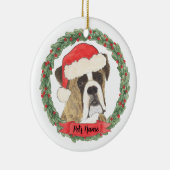 ブリンドルパーソナライズされたボクサー セラミックオーナメント (右)