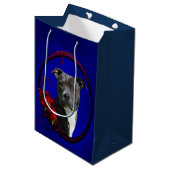 ブリンドルピットブルとバラ ミディアムペーパーバッグ (正面アングル)