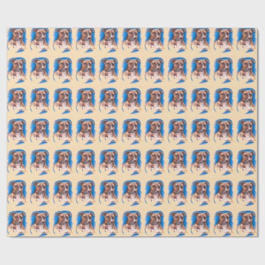 ブリンドルピットブルドッグ ラッピングペーパー (フラット)