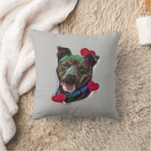 ブリンドルピットブル(犬)スタッフォードハート クッション (ブランケット)