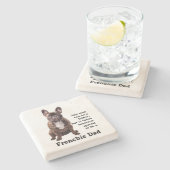 ブリンドルフランスのブルドッグパパ ストーンコースター (横)