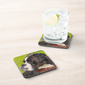 ブリンドルボクサーの子犬 コースター (右側)