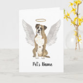 ブリンドルボクサー悔やみや弔慰メモリアル カード (黄色い花)