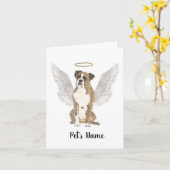 ブリンドルボクサー悔やみや弔慰メモリアル カード (黄色い花)