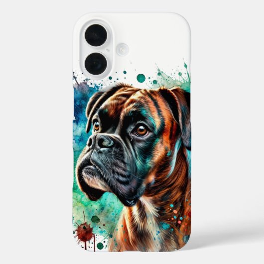 ブリンドルボクサー水彩画 Case-Mate iPhoneケース (裏面)
