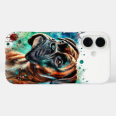 ブリンドルボクサー水彩画 Case-Mate iPhoneケース (裏面 (横))