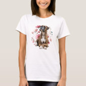 ブリンドルボクサー犬とはな Tシャツ (正面)