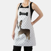 ブリンドルボストンテリアマンガートッグ&名前をカスタムする エプロン (インサイチュ)