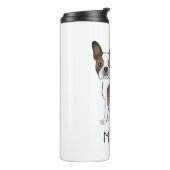 ブリンドルボストンテリアマンガートッグ&名前をカスタムする タンブラー (回転左)